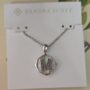 Kendra Scott Iridescent Silver 'M' Pendant Necklace